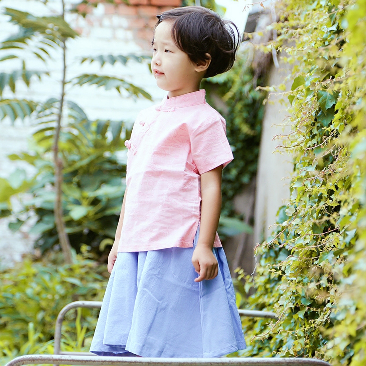 JC7026儿童套装夏季新款女童民国风旗袍唐装