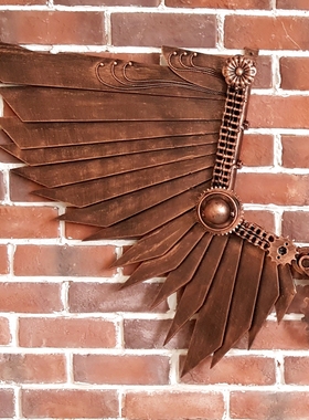 复古美式朋克风装饰工业风墙面装饰壁挂翅膀墙壁装饰网咖餐厅酒吧