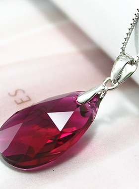 纯银项链奥地利水晶吊坠女高级感