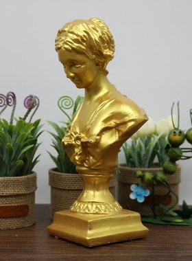 金色维纳斯头像模型人物工艺摆设