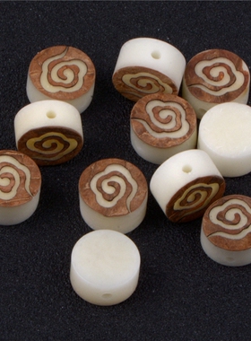 彩聚珠宝 天然留皮象牙果散珠隔珠 祥云吉祥福背云星月菩提配饰