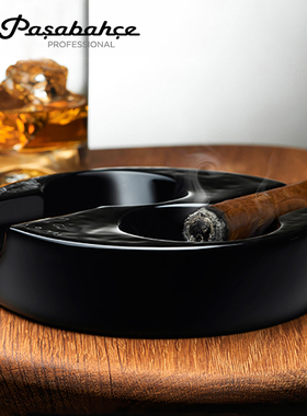 进口土耳其帕莎时尚水晶玻璃烟灰缸 黑色烟碟  雪茄烟缸 男士礼物