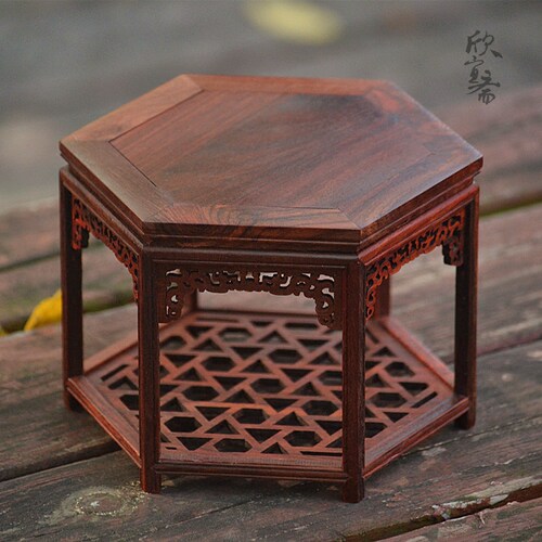 微型家具模型 红木迷你微缩小家具 红酸枝紫檀实木摆件 四仙餐桌 - 图2