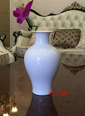 景德镇陶瓷纯白色白胎绘画小花瓶