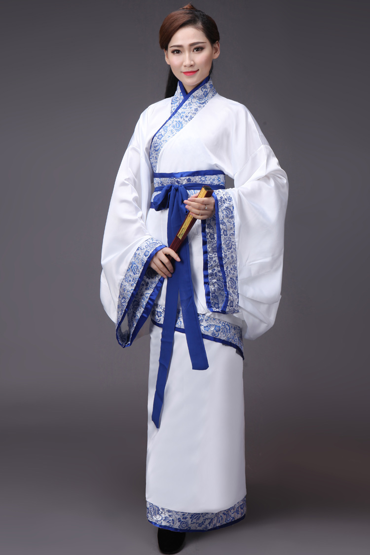 水晶伊人十七坊服饰旗舰店汉服女装汉服曲裾古装服装民族服装舞台装女绣青花棉麻武媚娘传奇0