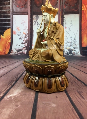 莲花座三宝佛地藏王菩萨陶瓷摆件石湾公仔