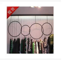 Rings Clothing Rack Show Rack Clothing Clothes Hanger Hanger Hanger Iron Art Upper Wall Clothing Store Shelf Hanging Shelf