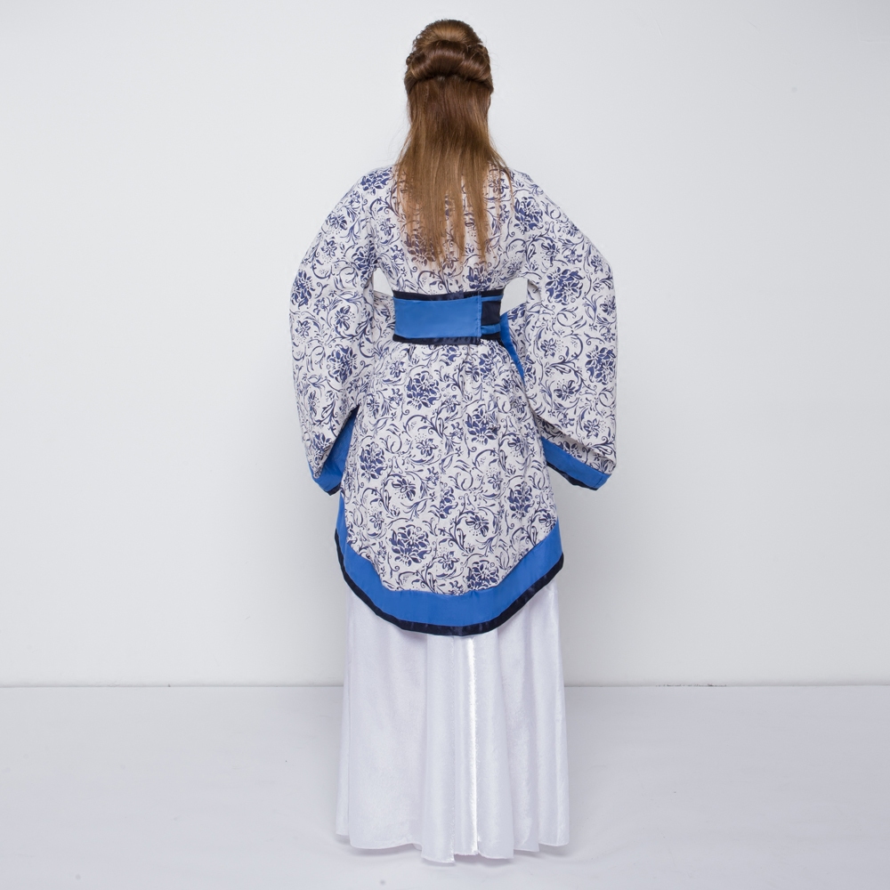 蜜糖依恋旗舰店新款古装青花瓷汉服女装写真服饰曲裾改良襦裙仙女装毕业班服表演2