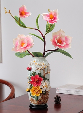 工艺新中式风台面陶瓷酒柜装饰品