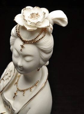 德化陶瓷杨贵妃醉酒摆件人物塑像