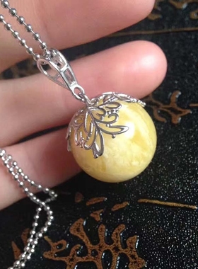 圆珠随型吊坠头925镂空花纹带针