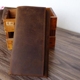 Ví da handmade nam da ngựa điên da lộn da đa chức năng điện thoại di động gói hộ chiếu Nhật Bản và Hàn Quốc khóa ví - Ví tiền bóp da cá sấu Ví tiền