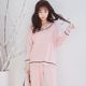 Bộ đồ ngủ nữ mùa xuân và mùa thu phiên bản Hàn Quốc của cotton dài tay ngọt ngào màu hồng dễ thương có thể mặc bên ngoài mùa thu đông phù hợp với dịch vụ gia đình - Giống cái bộ cotton mặc nhà Giống cái