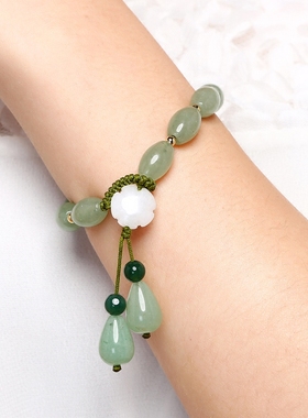 纯然饰品东陵玉手链手