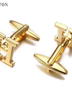 cufflinks送礼袖扣英文字母光面