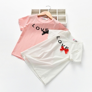 女童纯色印花T恤