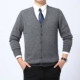 Áo len nam mùa thu và cổ chữ V Áo len cashmere nam dày áo len dày trung niên - Áo len Cashmere quần áo giữ nhiệt nam Áo len Cashmere