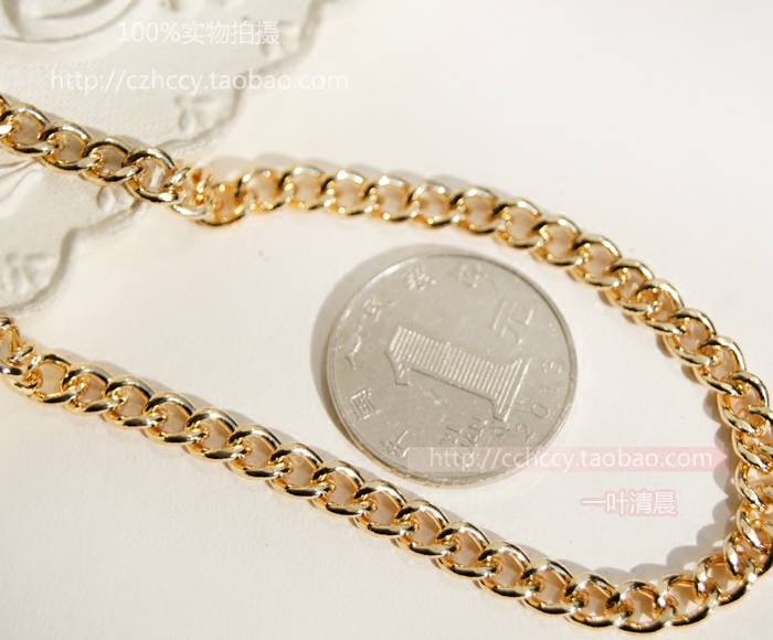 diy 高品质金属链浅金色 5毫米宽 细链  配件饰品链条 装饰链,淘宝优惠券,粉丝福利购,淘宝优惠卷
