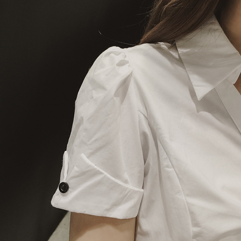 2020短袖衬衫女v领打底衫 听香水榭服饰衬衫