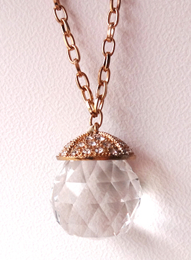 幻彩水晶球浅金色长项链满百包邮