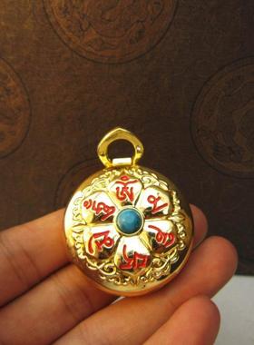 民族风六字真言嘎乌盒挂件吊坠
