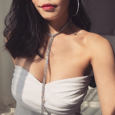 DQSTORE褶皱抹胸女欧美风性感夜店漏脐露肩裹胸显瘦修身上衣