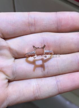 925纯银活口戒指空托代镶各类