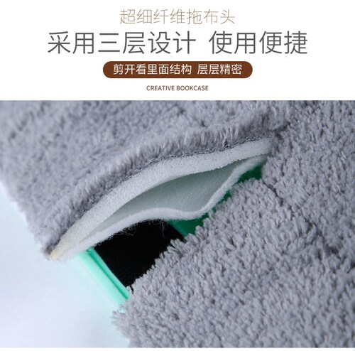 粘贴式平板拖布 喷雾喷水拖替换布加厚吸水海绵免手洗粘魔术配布 - 图2
