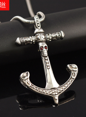 欧美潮人简约百搭复古海军风项链