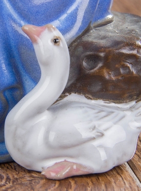 石湾公仔书房办公桌王羲之鹅摆件