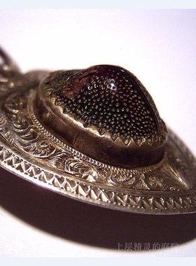 庭院西洋古董圣甲虫纯银雕花吊坠