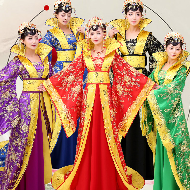 唐装女装中国风年轻款贵妃服装唐制汉服古装皇后服装大红色演出服 - 图0