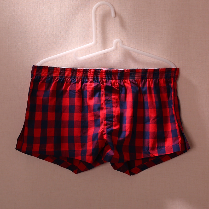 纯棉格子潮款男士家居裤防走光青年低腰阿罗裤睡裤休闲短裤男内裤,淘宝优惠券,粉丝福利购,淘宝优惠卷