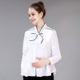Áo bà bầu 2019 xuân hè mới dụng cụ chuyên nghiệp cho bà bầu Áo sơ mi nữ dài tay màu trắng - Áo thai sản váy bà bầu Áo thai sản