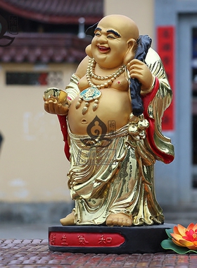 16寸布袋大肚家用树脂供奉弥勒佛