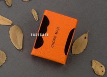 A6 section EASECASE Custom chord mojo player genuine leather sheath Protective sleeves Bull Neck Striped Cow Leather Orange