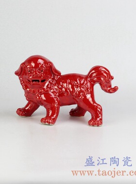 仿古风孔雀蓝颜色釉动物陈设雕塑