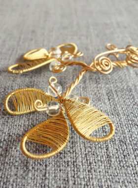 孤品礼物纯黄铜手工绕线毛衣项链