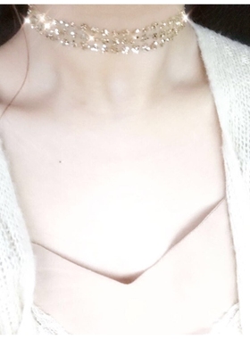 choker闪亮全手工金色短款脖颈链