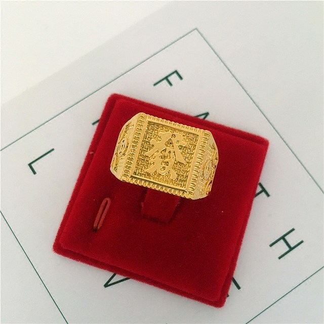 Vietnamese sand gold 24k long lasting euro coin ring