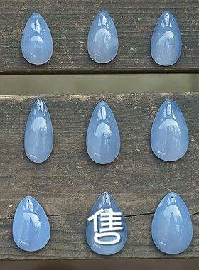 木古口十台湾蓝玉髓吊坠项链雨滴