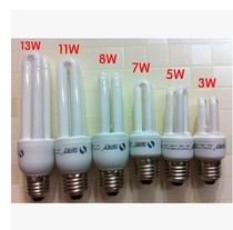 Green Source 2U energy-saving lamp 3w5w7w8w11w13wE27 screw mouth tricolour U-shaped energy-saving lamp
