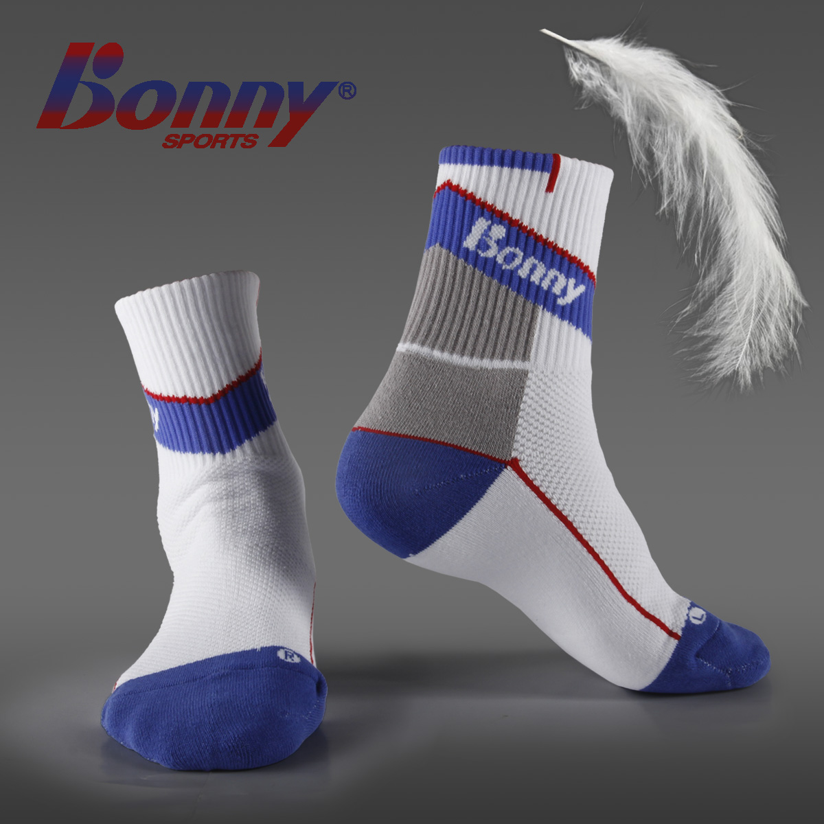 bonny波力羽毛球襪子男款加厚毛巾底羽毛球運動襪純棉羽毛球襪女