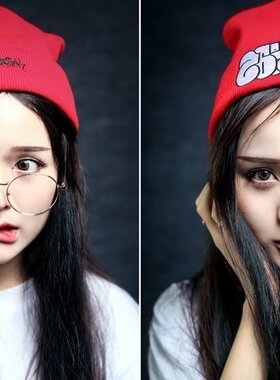 KissFunk休闲毛线帽街头潮流秋冬