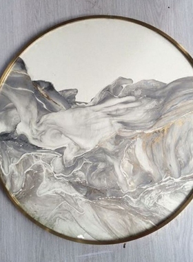 新中式风不锈钢时尚圆型装饰画