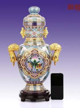 景泰蓝花瓶商务送老人生日工艺品