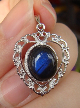 椭圆形黑体拉长石10毫米复古珠宝