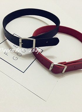 朋克摇滚皮带扣choker红黑色项链