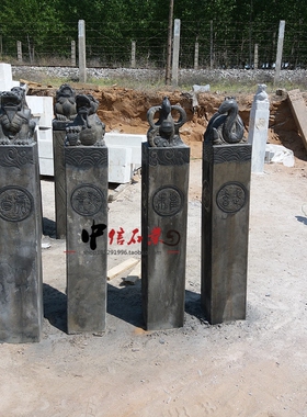 四方神兽摆件复古风水拴马桩