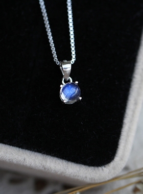 斯里兰卡月光石玻璃体迷你项链